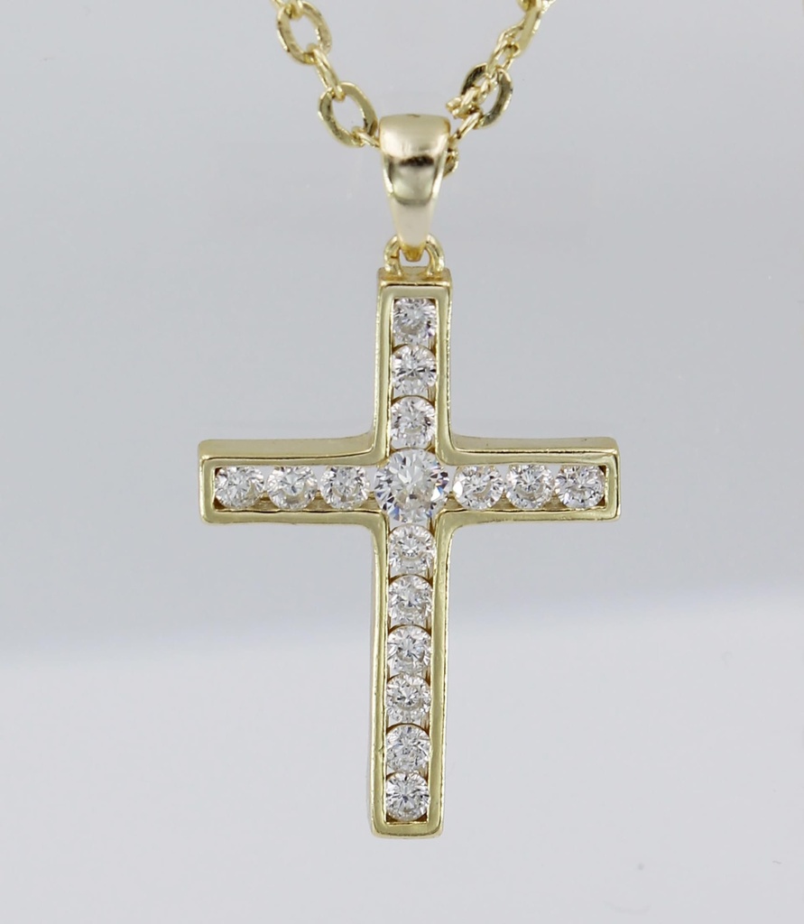 純銀925十字架鋯石吊咀