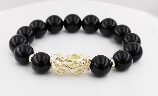 [A208(EY)19BA12] 天然黑瑪瑙晶石手鏈